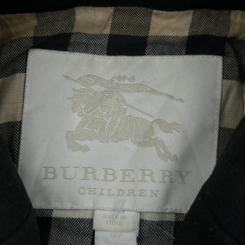 Age 12 Burberry Jacket - Large Black Wool - Image 3