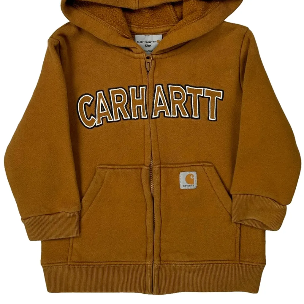 Age 12 Months Carhartt Hoodie - 2XS Brown Cotton - Image 4