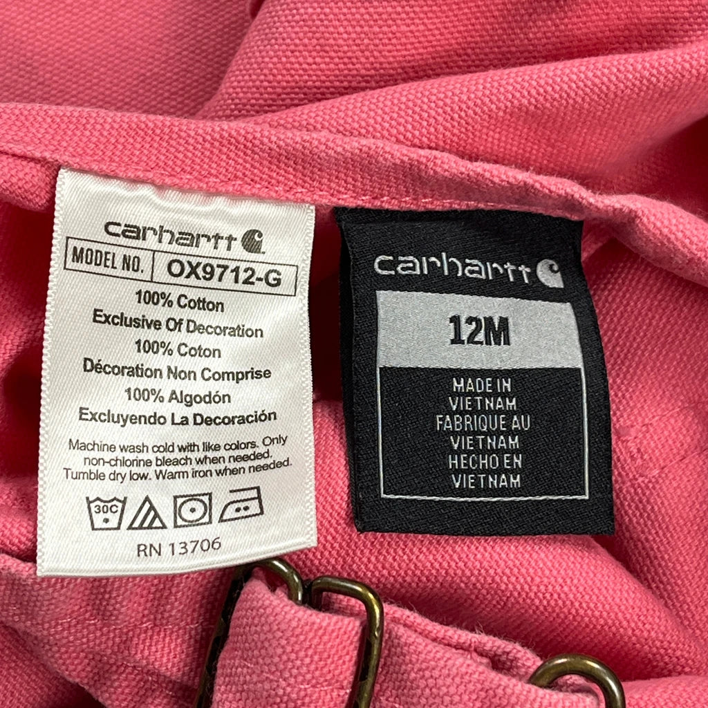 Age 12 Months Carhartt Overalls - 3XS Pink Cotton - Image 3