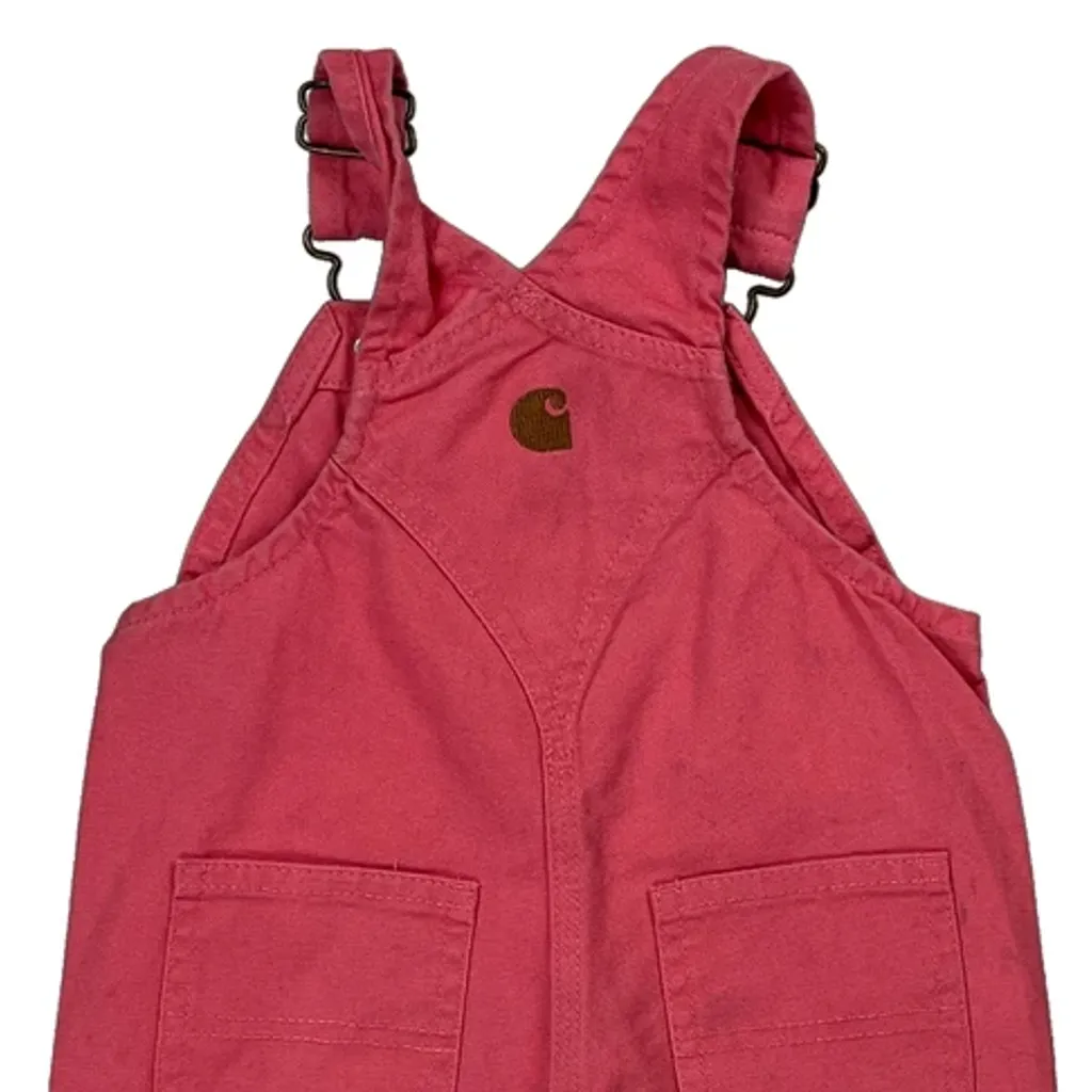 Age 12 Months Carhartt Overalls - 3XS Pink Cotton - Image 7