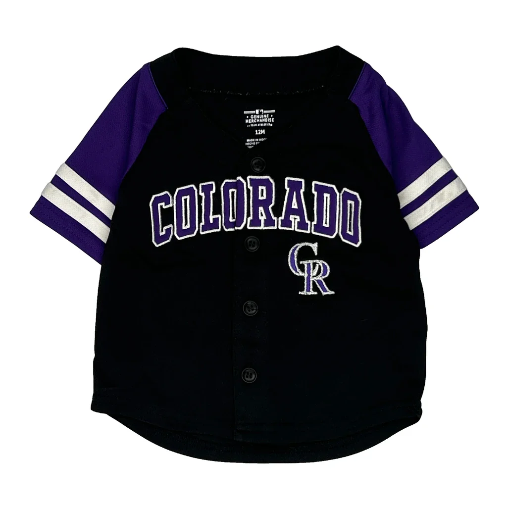 Age 12 Months Colorado Rockies Mlb Jersey - XS Black Polyester