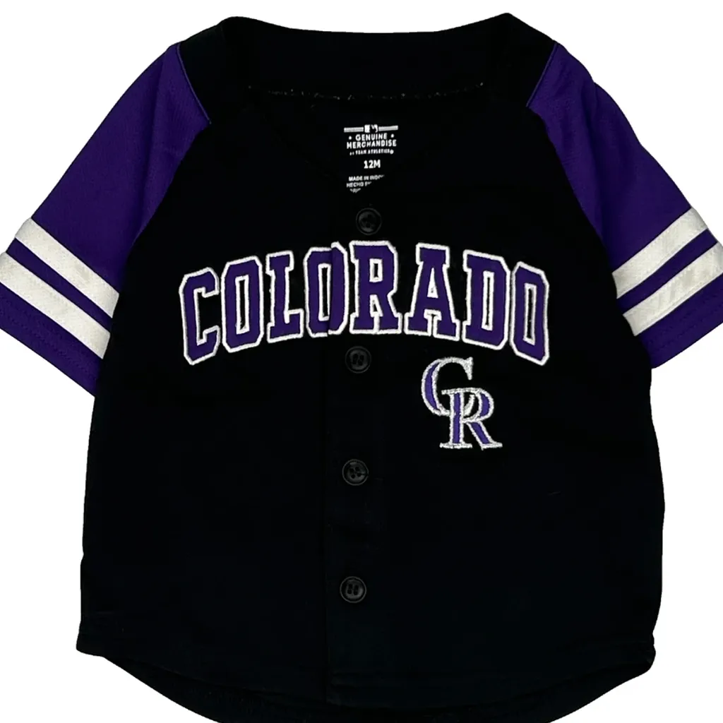 Age 12 Months Colorado Rockies Mlb Jersey - XS Black Polyester - Image 4
