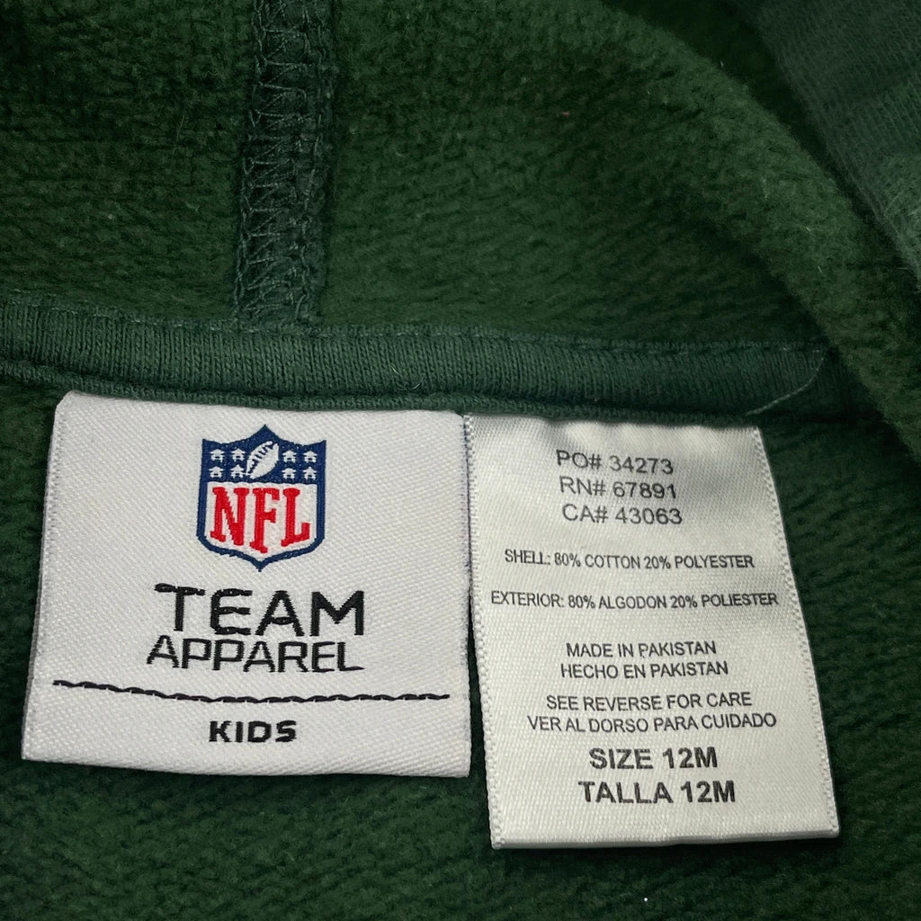 Age 12 Months Nfl Packers Hoodie - 3XS Green Cotton Blend - Image 3