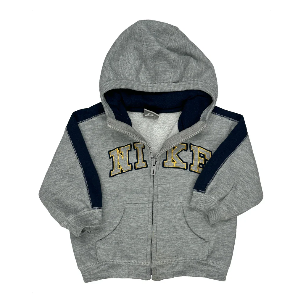 Age 12 Months Nike Spellout Hoodie - 2XS Grey Cotton