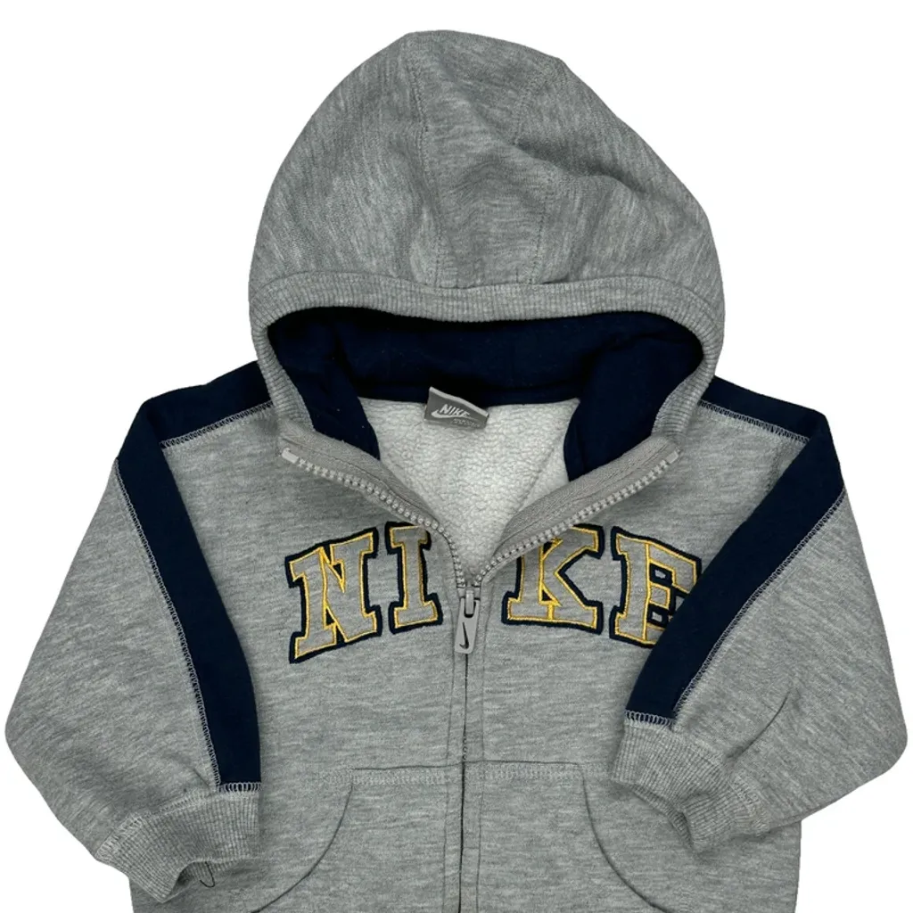 Age 12 Months Nike Spellout Hoodie - 2XS Grey Cotton - Image 4