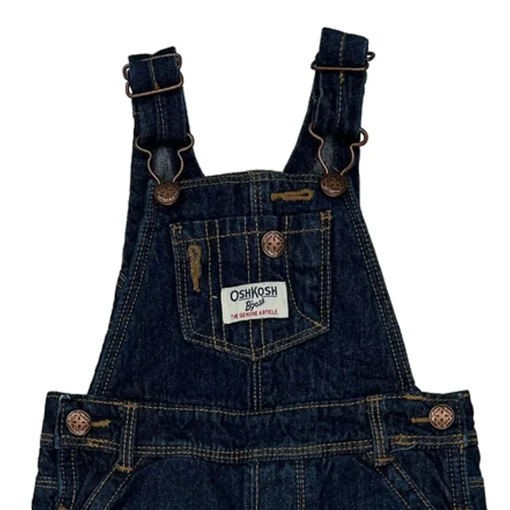 Age 12 Months Oshkosh Dungarees - 3XS Blue Cotton - Image 7