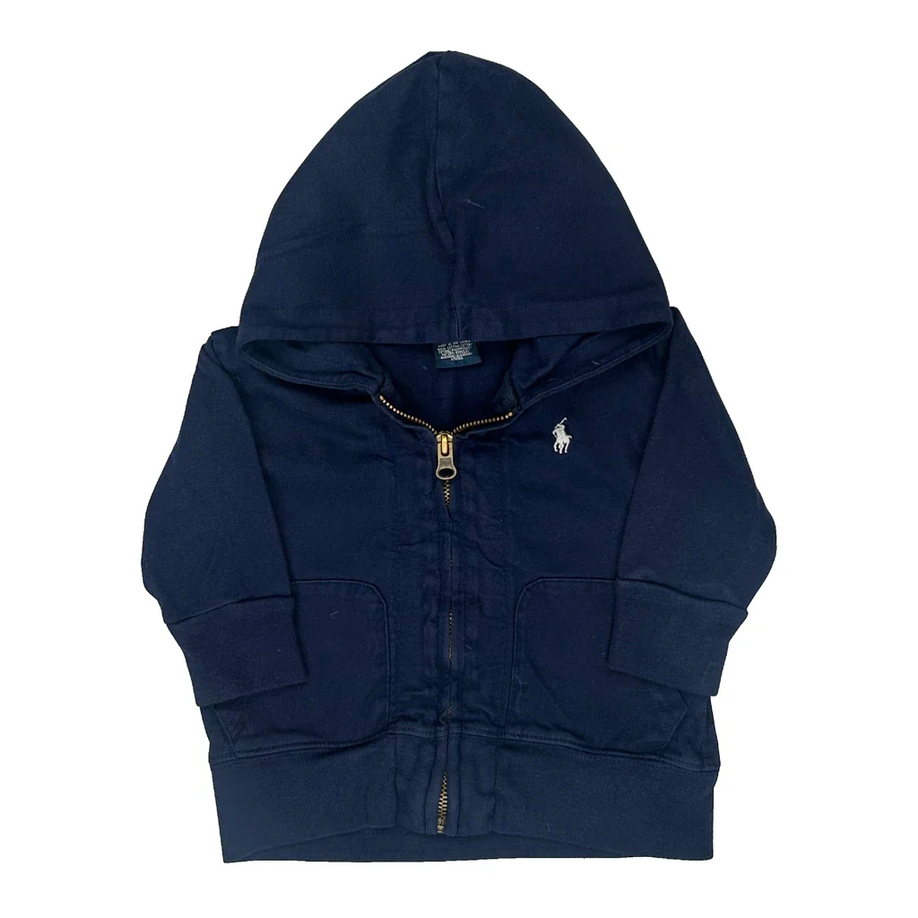 Age 12 Months Polo By Ralph Lauren Hoodie - 3XS Navy Cotton