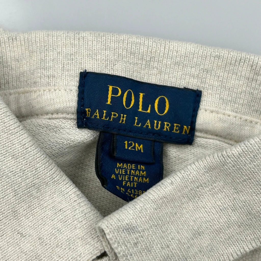 Age 12 Months Polo By Ralph Lauren Polo Shirt - 3XS Beige Cotton - Image 3