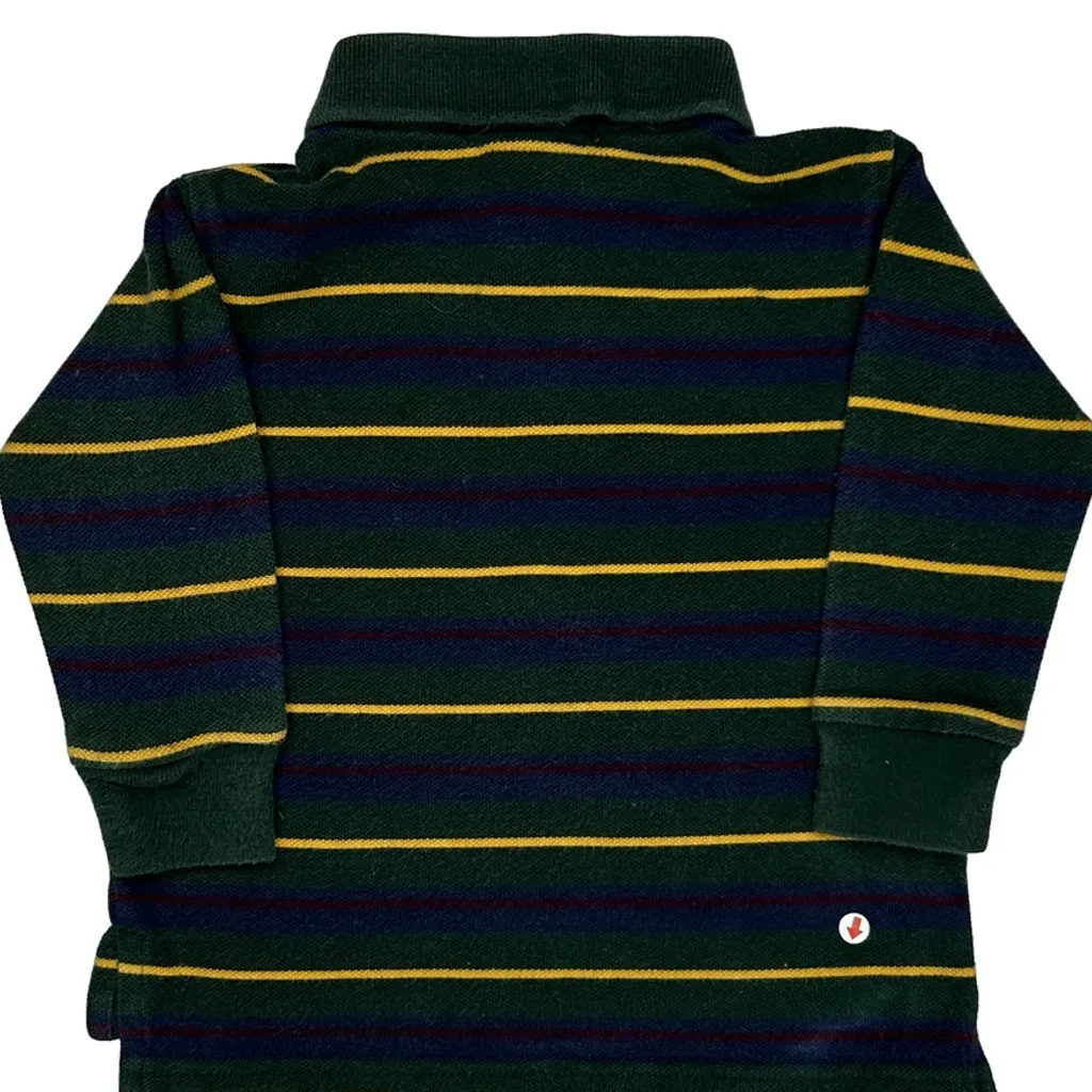 Age 12 Months Polo By Ralph Lauren Striped Polo Shirt - 3XS Green Cotton - Image 8