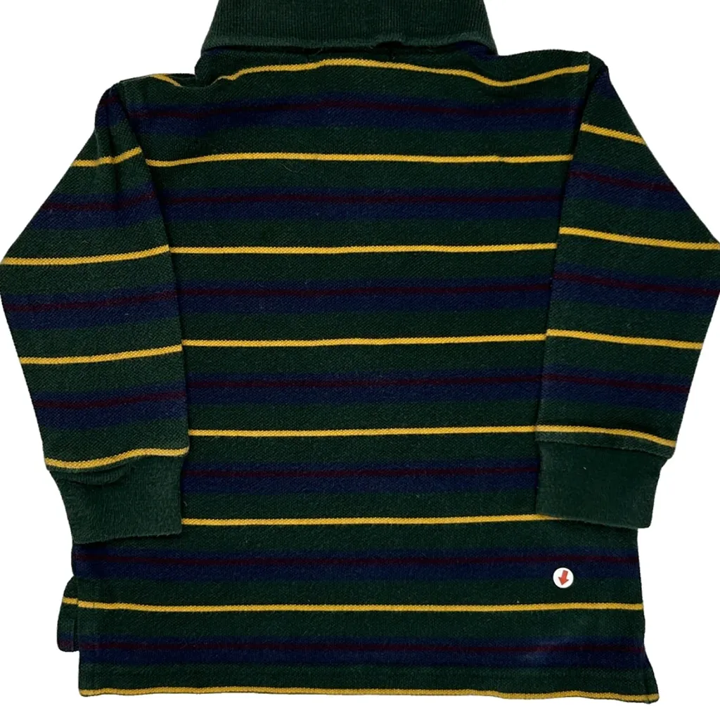 Age 12 Months Polo By Ralph Lauren Striped Polo Shirt - 3XS Green Cotton - Image 9
