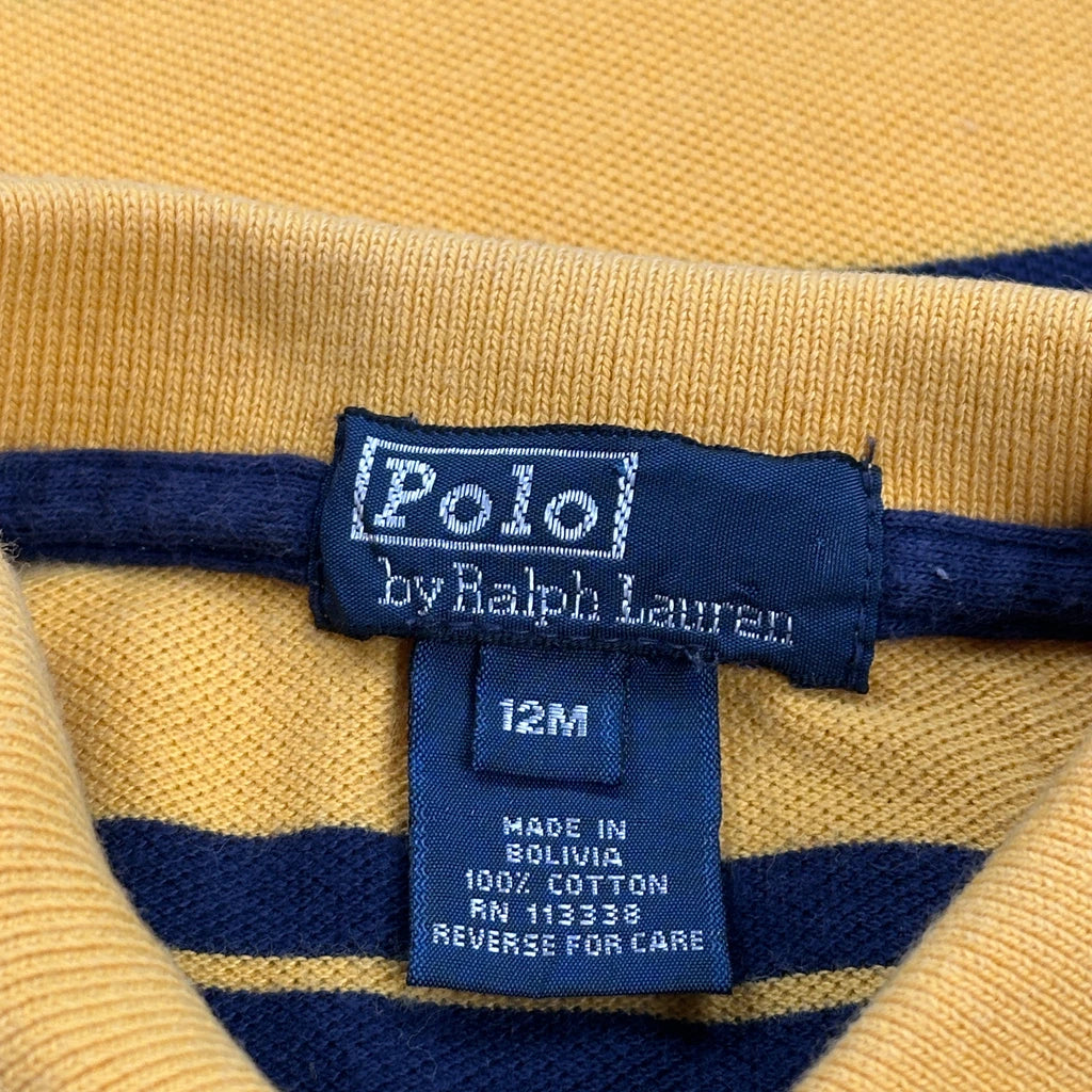 Age 12 Months Polo By Ralph Lauren Striped Polo Shirt - XS Yellow Cotton - Image 3