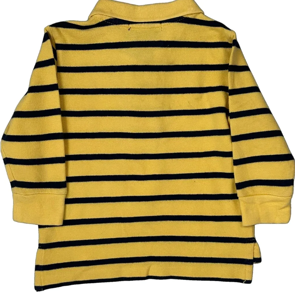 Age 12 Months Polo By Ralph Lauren Striped Polo Shirt - 2XS Yellow Cotton - Image 6