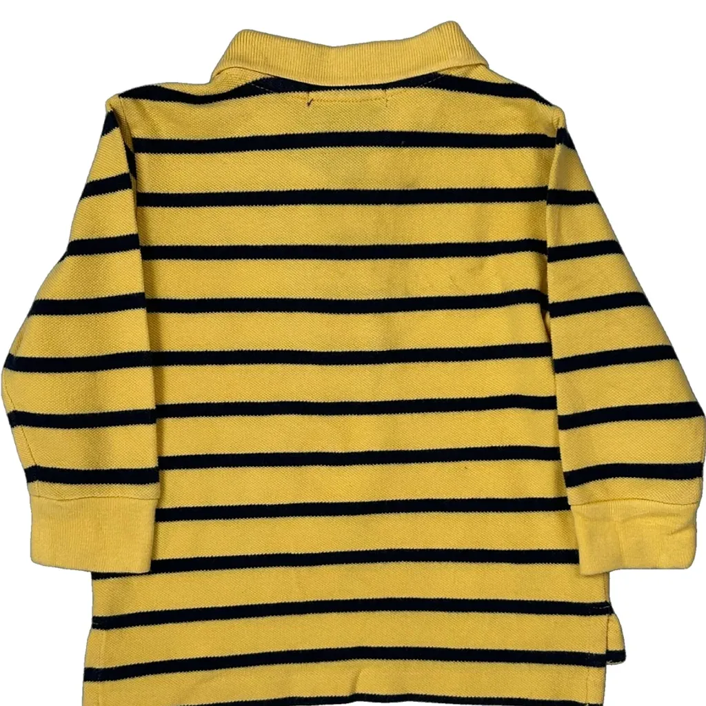 Age 12 Months Polo By Ralph Lauren Striped Polo Shirt - 2XS Yellow Cotton - Image 7