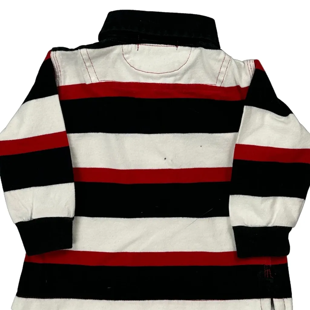 Age 12 Months Polo By Ralph Lauren Striped Rugby Shirt - XS Black Cotton - Image 6
