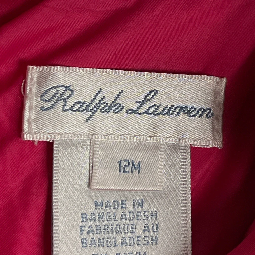 Age 12 Months Ralph Lauren Puffer - 2XS Red Polyester - Image 3