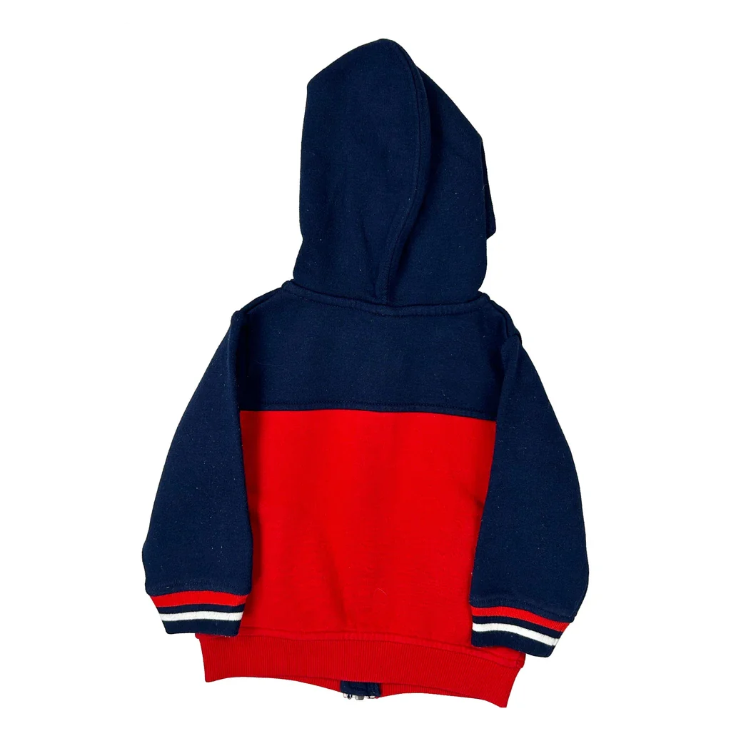 Age 12 Months Tommy Hilfiger Spellout Hoodie - 2XS Navy Cotton - Image 2