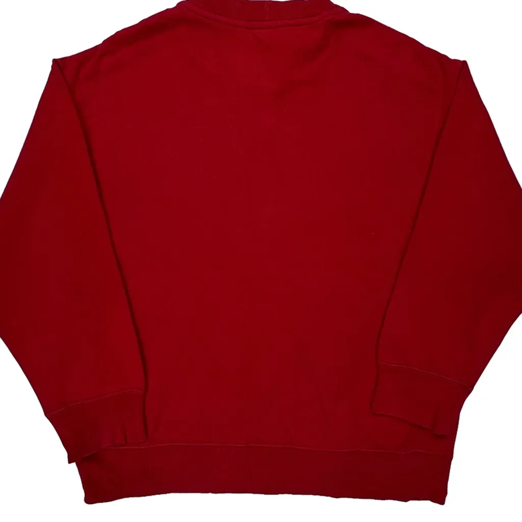 Age 12 Nike Spellout Long Sleeve T-Shirt - Medium Red Cotton - Image 7