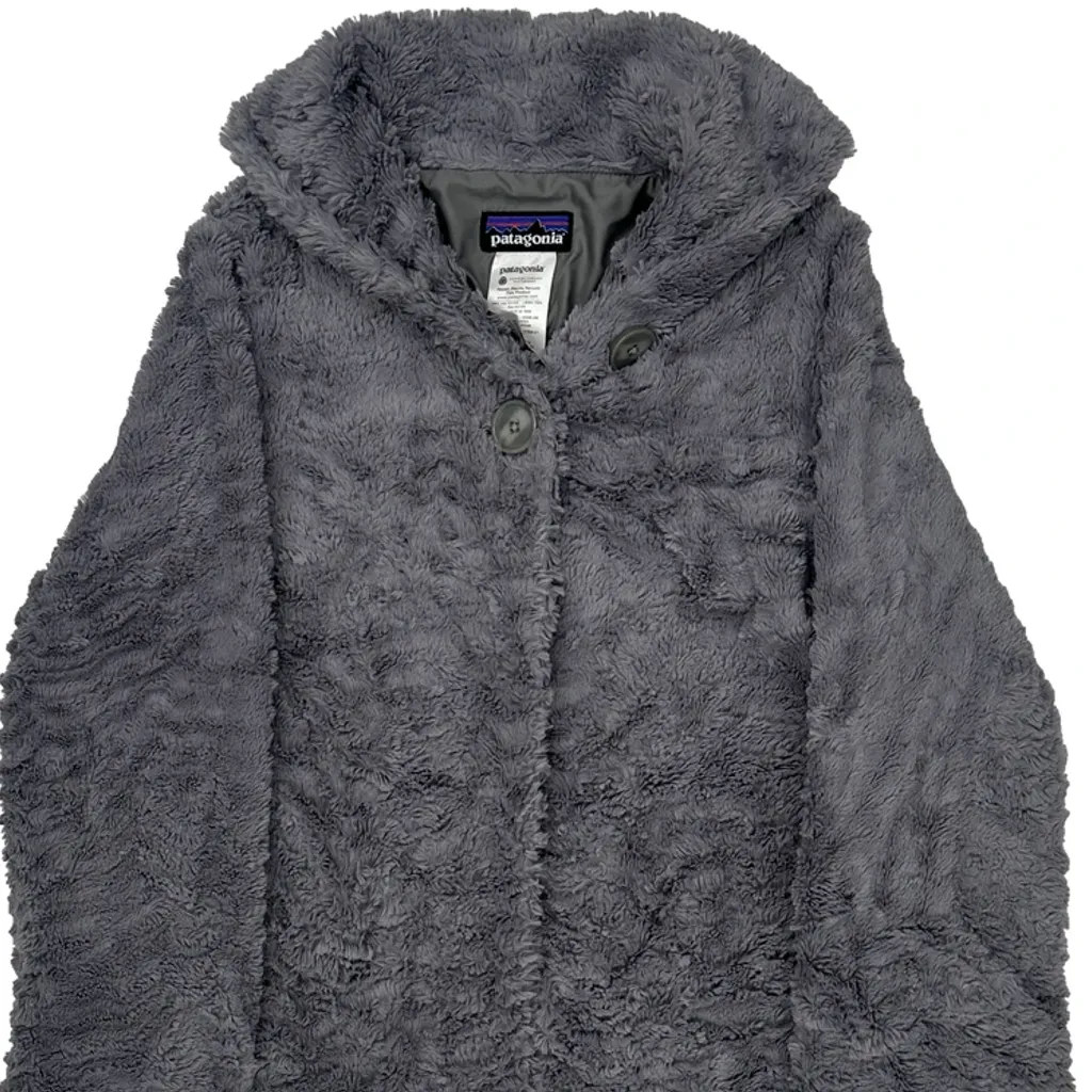 Age 12 Patagonia Fleece Jacket - Large Grey Polyester - Image 5