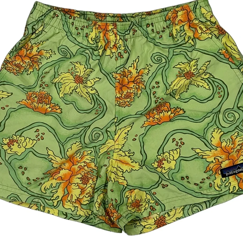 Age 12 Patagonia Floral Shorts - Largew 3L Green Polyester - Image 6