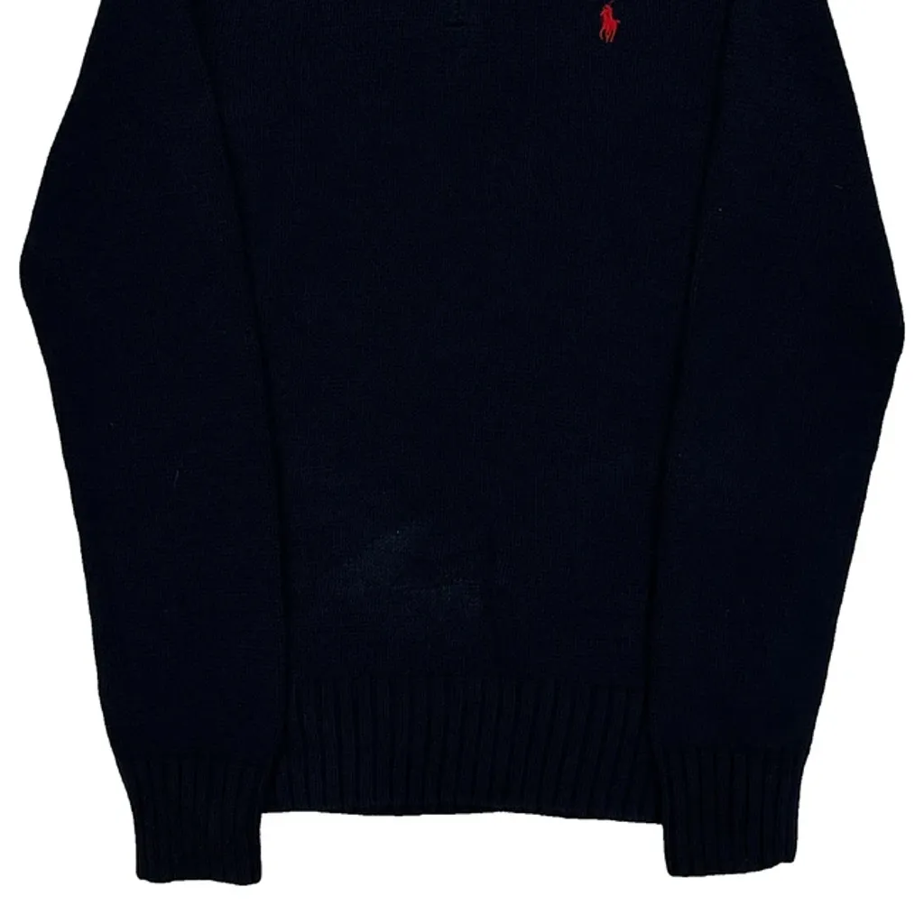Age 12 Polo By Ralph Lauren 1/4 Zip - Large Navy Cotton - Image 5