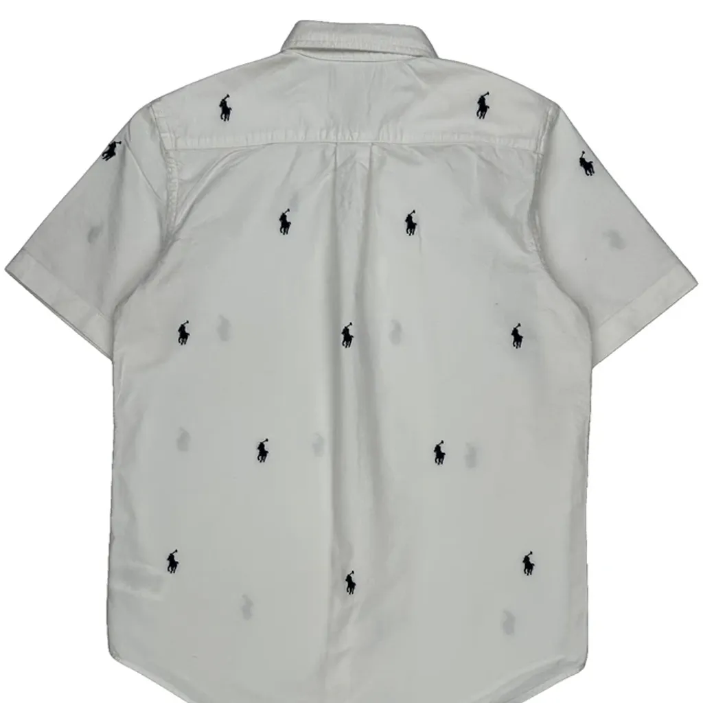 Age 12 Polo By Ralph Lauren Short Sleeve Shirt - Large White Cotton - Image 6