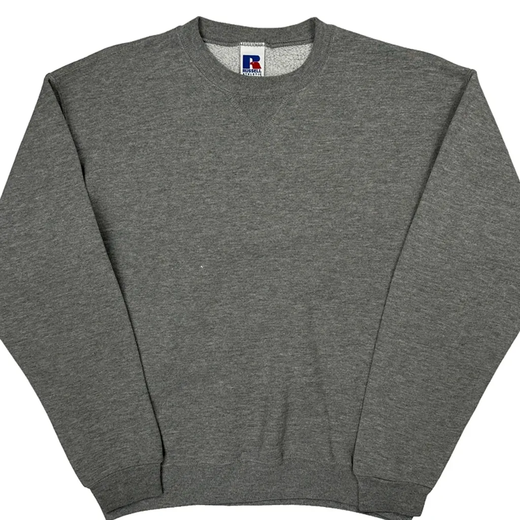 Age 12 Russell Athletic Sweatshirt - Large Grey Cotton Blend - Image 4