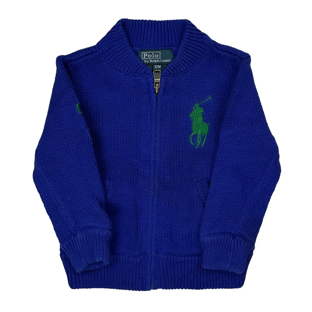 Age 12M Polo By Ralph Lauren Zip Up - 3XS Blue Cotton