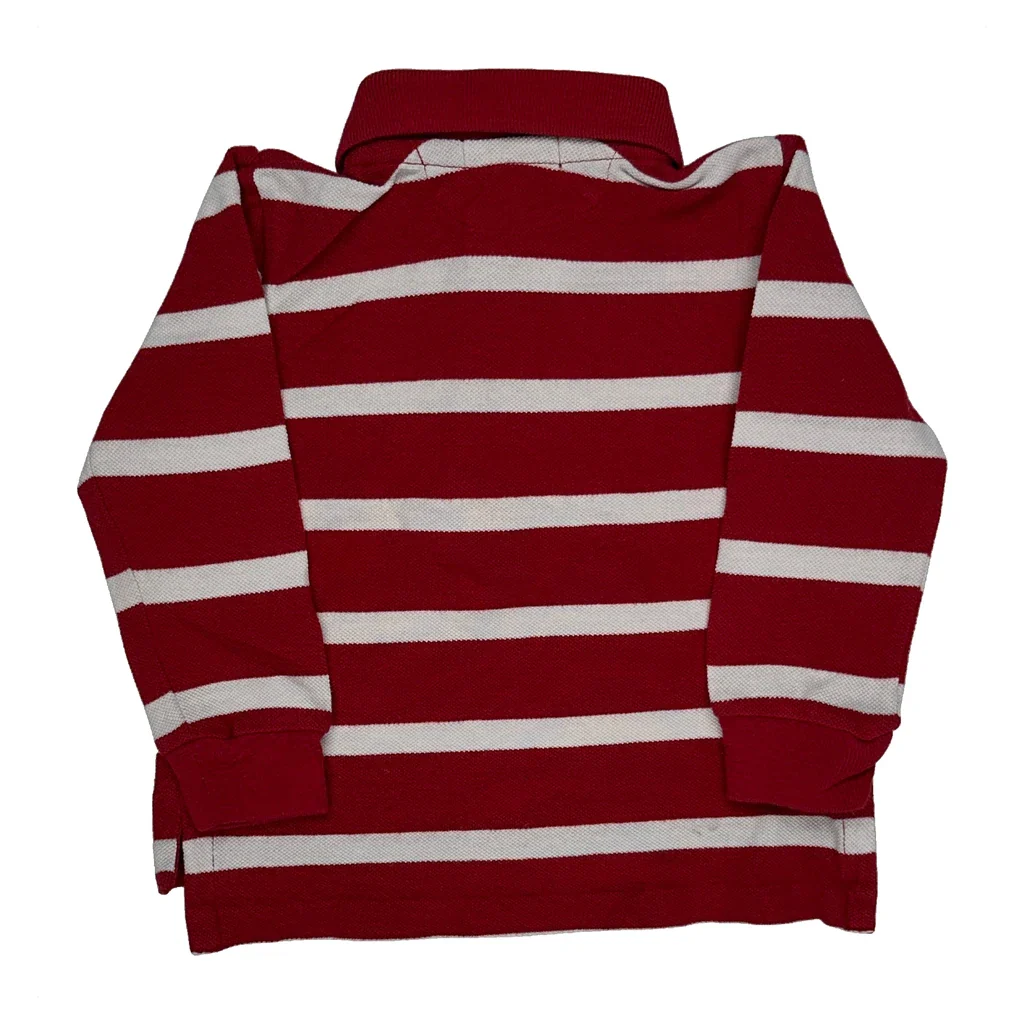 Age 12Months Polo By Ralph Lauren Striped Rugby Shirt - 2XS Red Cotton - Image 2