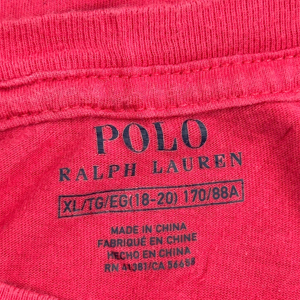 Age 13-14 Polo By Ralph Lauren T-Shirt - XL Red Cotton - Image 3
