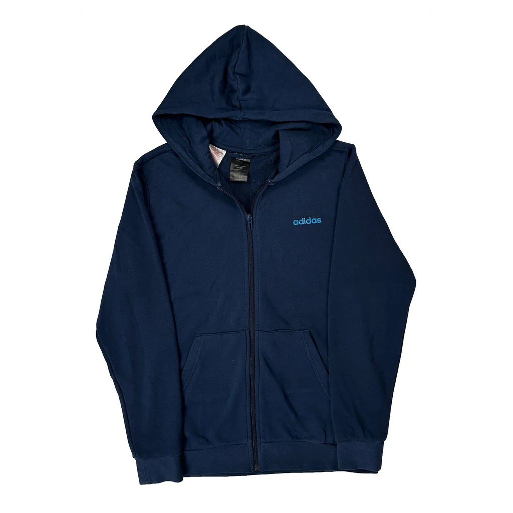Age 14-15 Adidas Hoodie - Large Blue Cotton