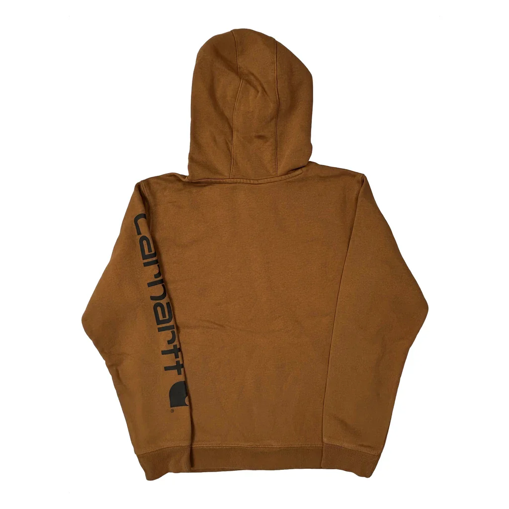 Age 14-16 Carhartt Hoodie - Large Brown Cotton - Image 2