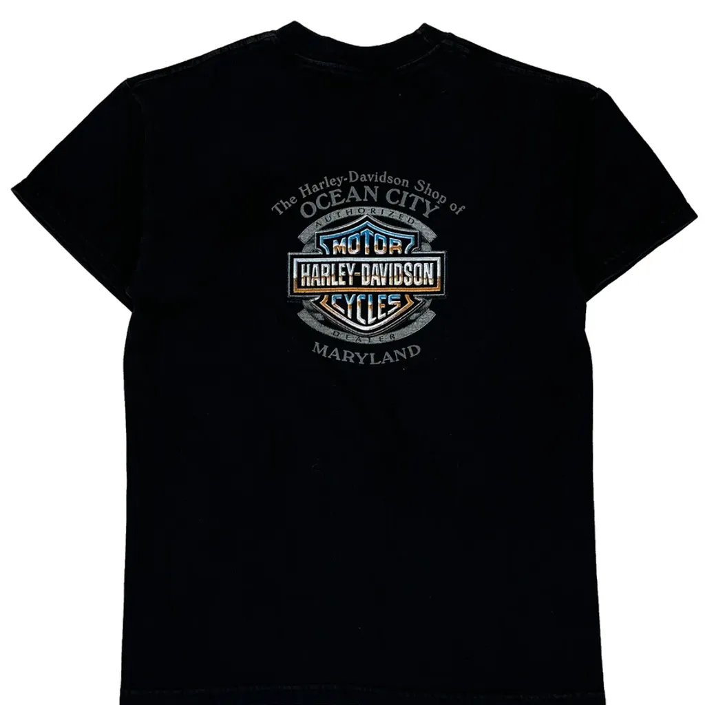 Age 14-16 Harley Davidson Ocean City Maryland T-Shirt - Large Black Cotton - Image 6