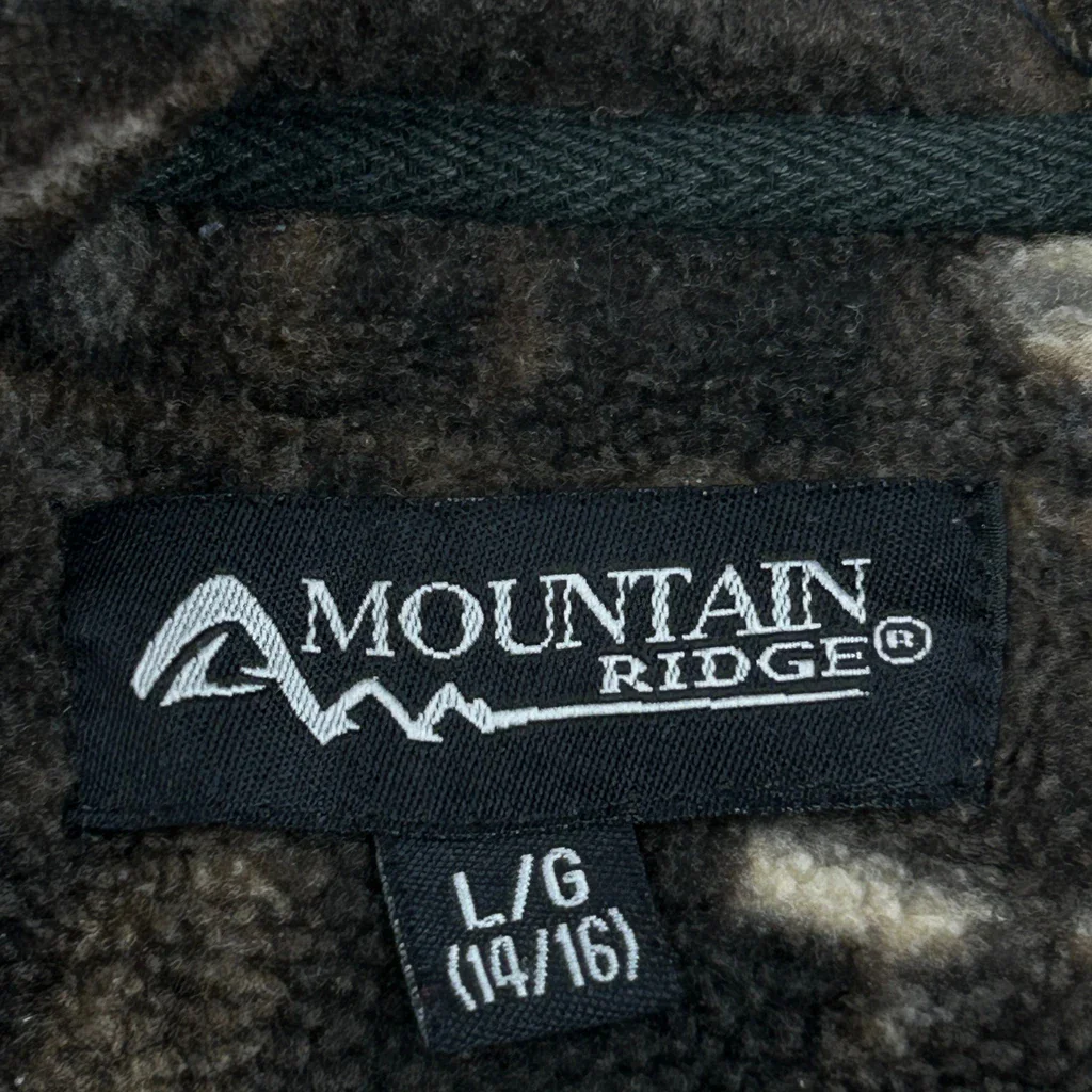 Age 14-16 Mountain Ridge Camo Fleece - Large Brown Polyester - Image 3