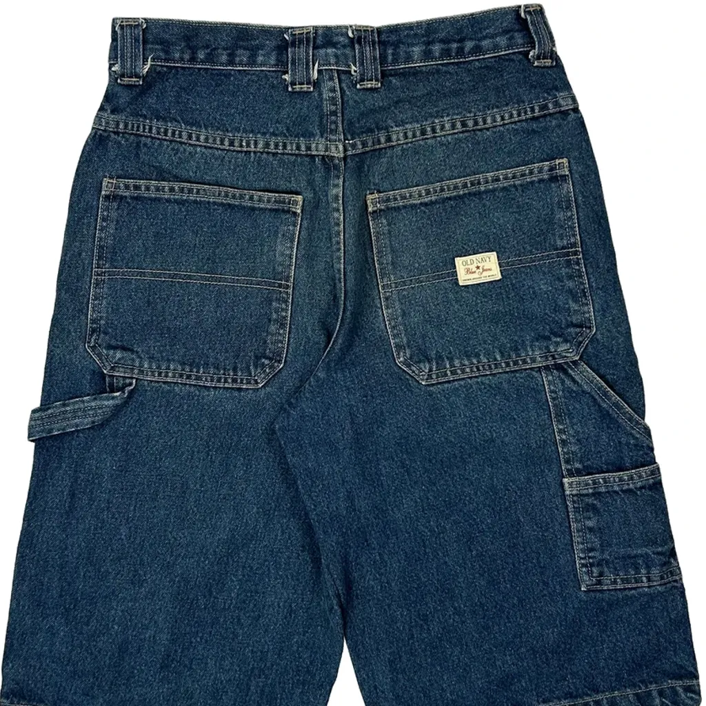 Age 14-16 Old Navy Carpenter Shorts - 28W 13L Blue Denim - Image 7