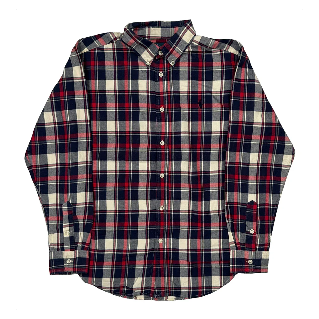 Age 14-16 Ralph Lauren Checked Flannel Shirt - Large Multicoloured Cotton