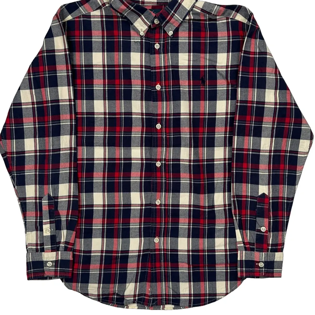 Age 14-16 Ralph Lauren Checked Flannel Shirt - Large Multicoloured Cotton - Image 5