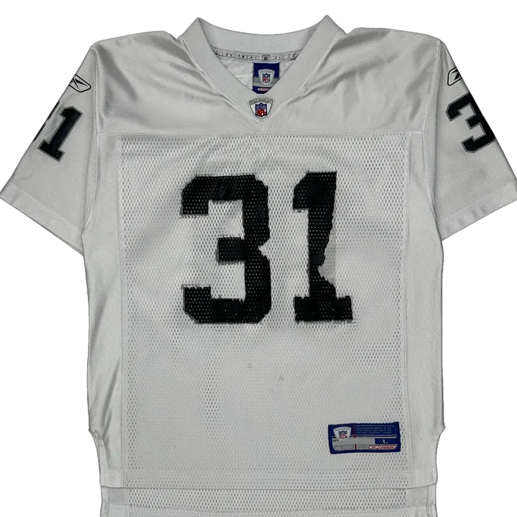 Age 14-16 Reebok Raiders Jersey - Large White Polyester - Image 4