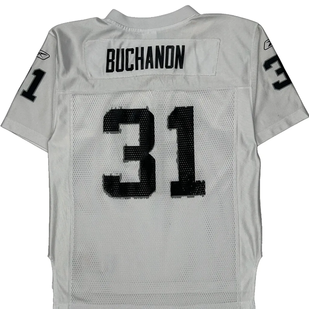 Age 14-16 Reebok Raiders Jersey - Large White Polyester - Image 7