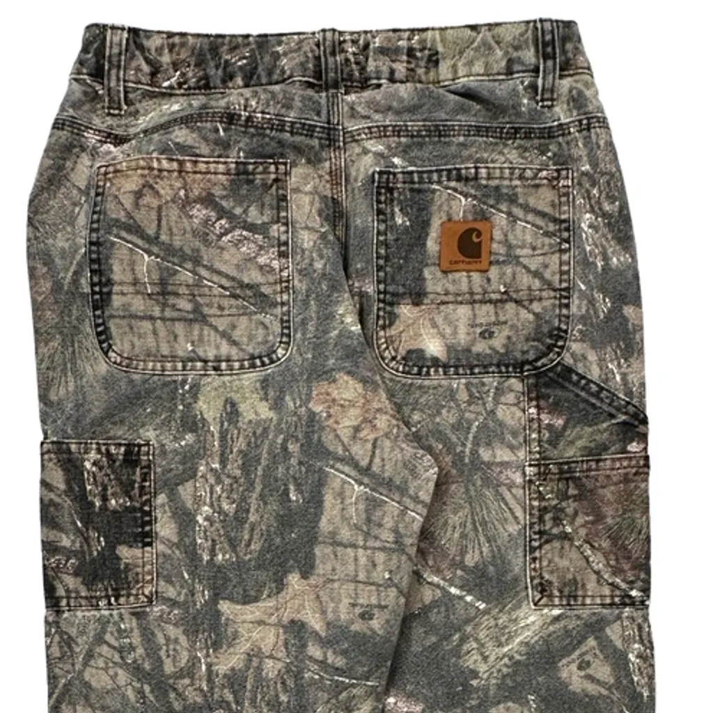 Age 14 Carhartt Camo Carpenter Trousers - Large Camo Cotton - Image 7