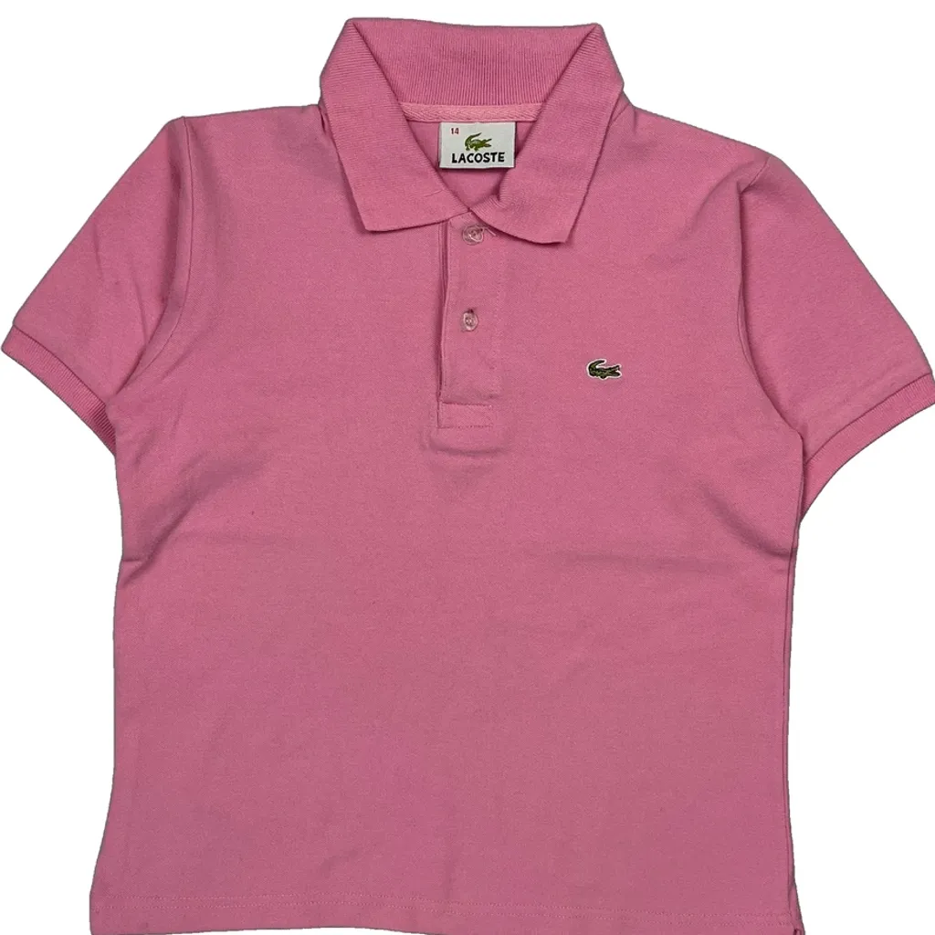 Age 14 Lacoste Polo Shirt - Large Pink Cotton - Image 4