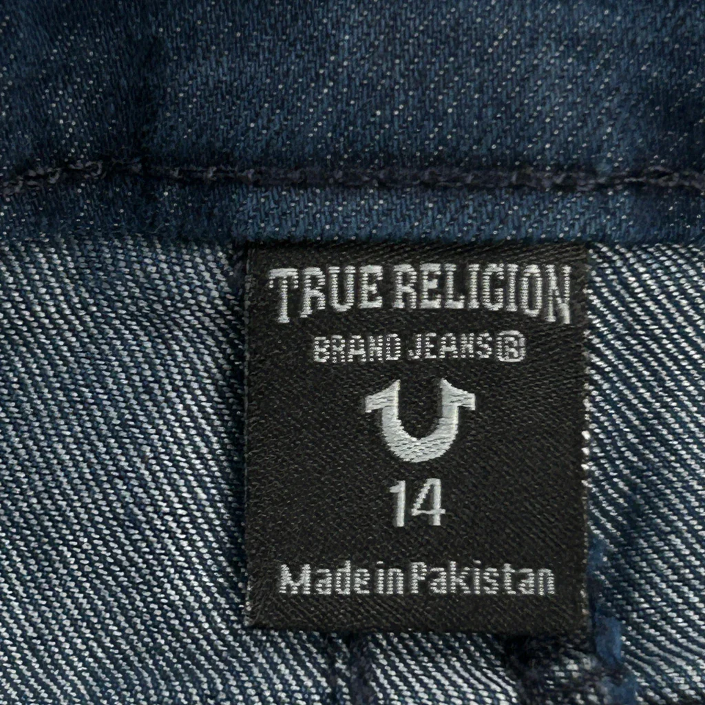 Age 14 Yo True Religion Denim Shorts - 28W 10L Blue Denim - Image 6
