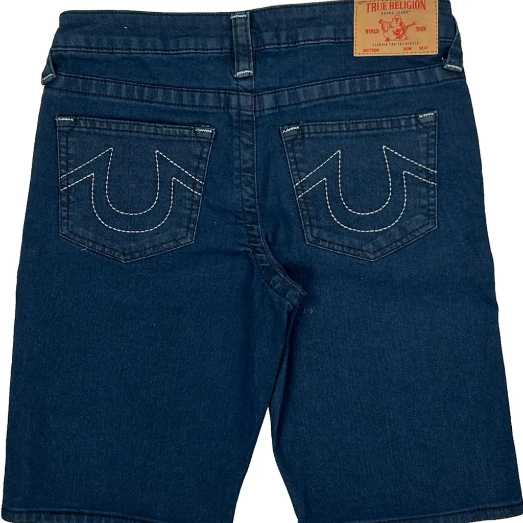 Age 14 Yo True Religion Denim Shorts - 28W 10L Blue Denim - Image 8