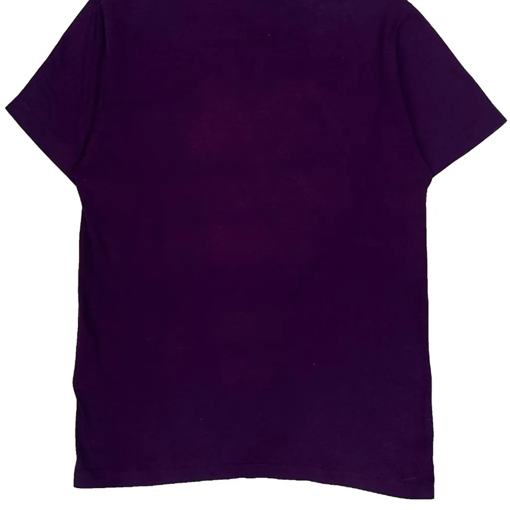 Age 15 Charlotte Hornets Logo Athletics Single Stitch T-Shirt - XL Purple Cotton - Image 6