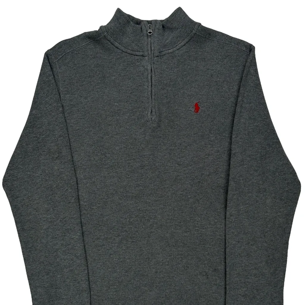 Age 15 Polo By Ralph Lauren 1/4 Zip - XL Grey Cotton - Image 4