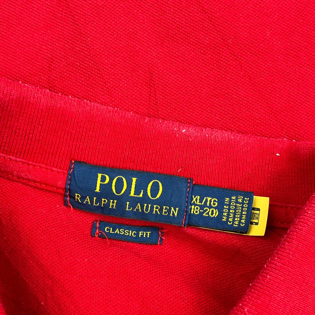Age 15 Polo By Ralph Lauren Polo Shirt - XL Red Cotton - Image 3