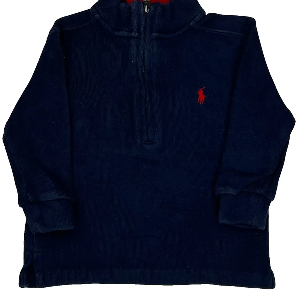 Age 16M Ralph Lauren Long Sleeve T-Shirt - 3XS Navy Cotton - Image 4