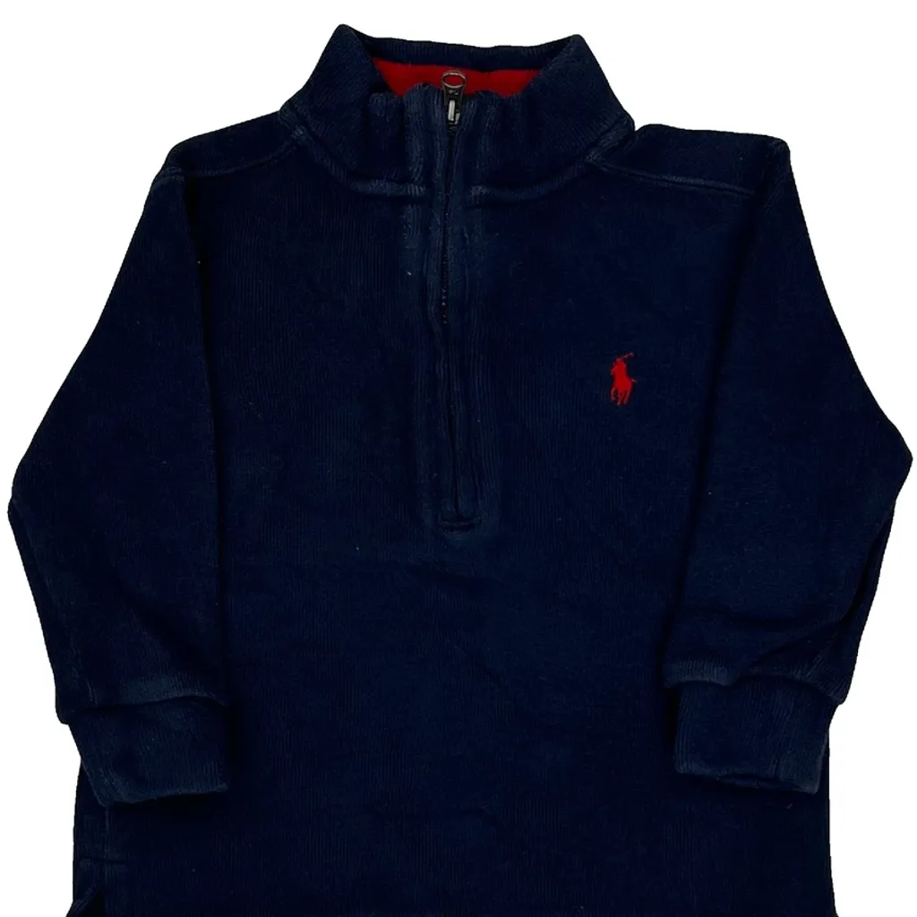 Age 16M Ralph Lauren Long Sleeve T-Shirt - 3XS Navy Cotton - Image 5