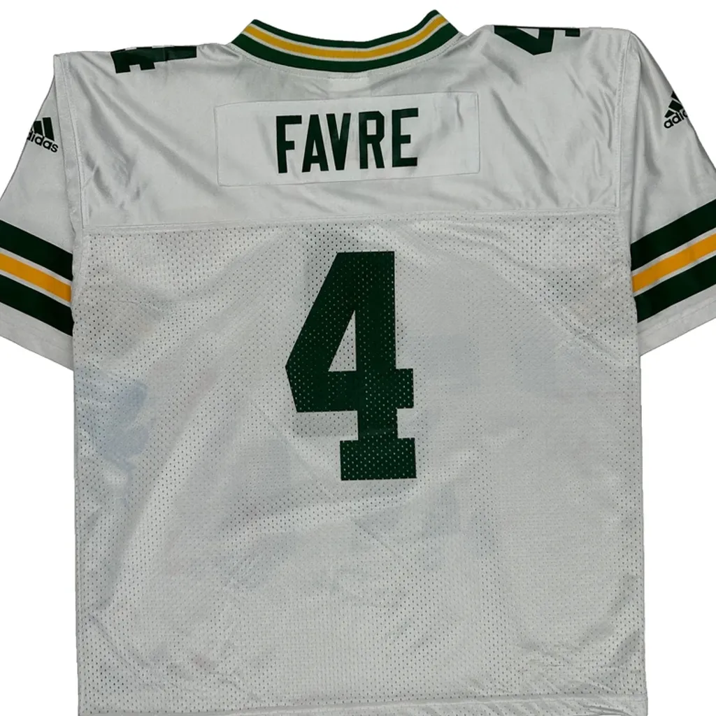 Age 18 Green Bay Packers Adidas Football Football Jersey - Large Yellow Polyester - Image 7