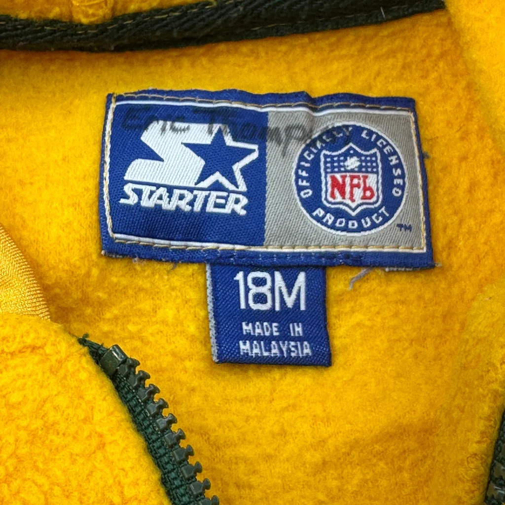 Age 18 Months Green Bay Packers Starter Hoodie - 2XS Yellow Polyester - Image 3