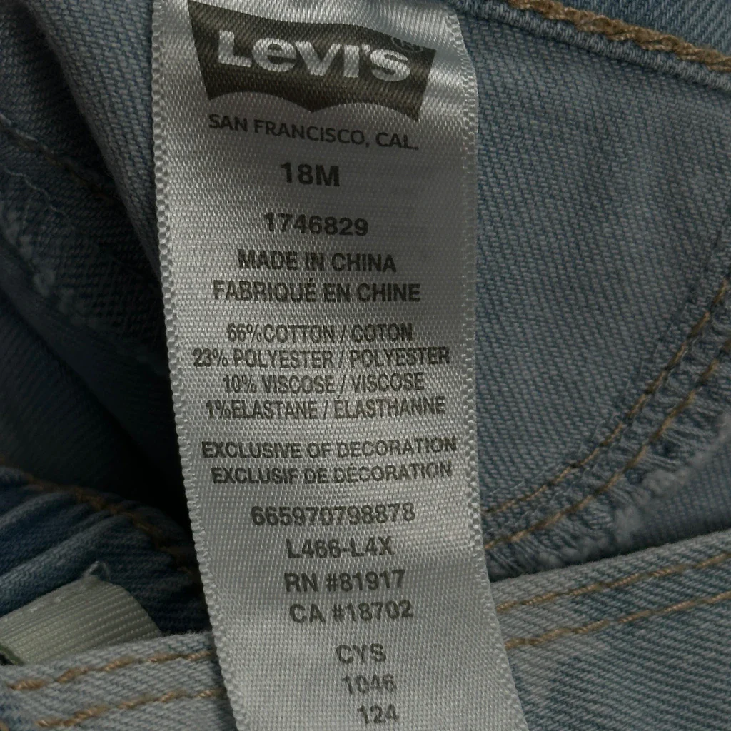 Age 18 Months Levis Dress - 3XS Blue Cotton - Image 3
